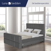 Luna Bedden - Boxspring Skye - 180x200 Compleet Grijs 8 vakken Bed
