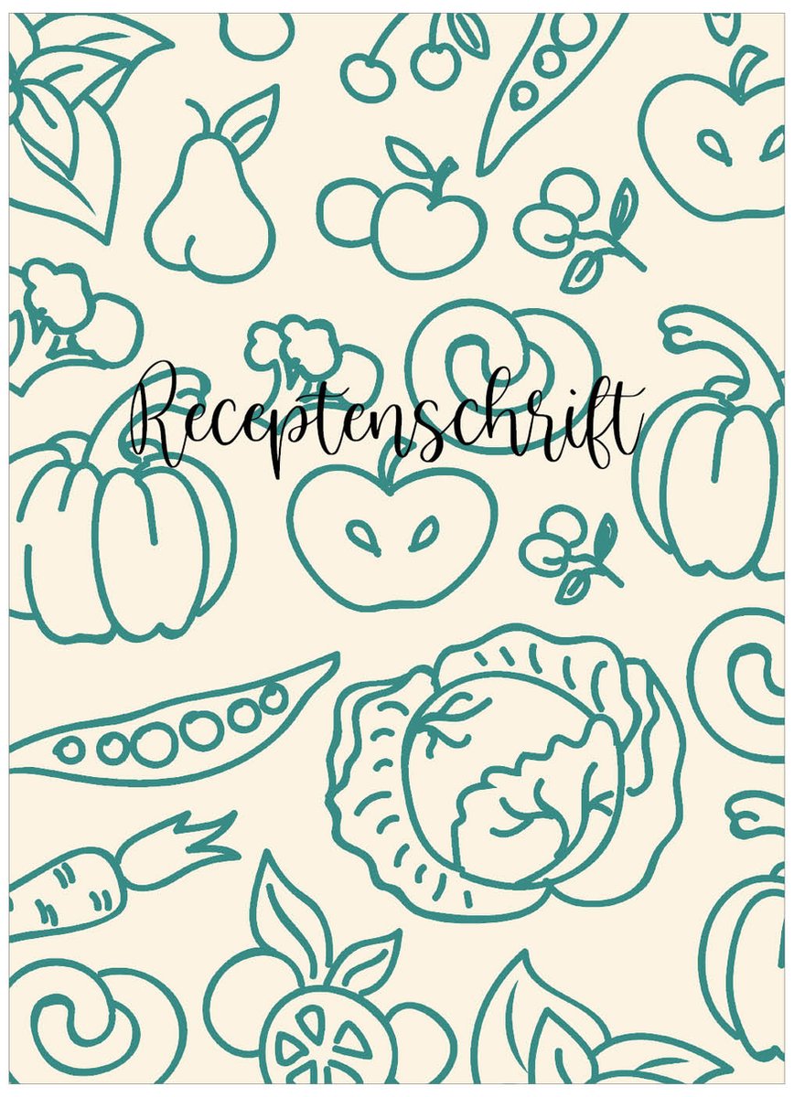 HappyBook - Kookschrift - Kookboek - Recepten - Gerechten - Receptenschrift - Recepten - Kookboek - Receptenboek - Softcover - A4 - Elastiek - Cadeau - Food Journal - Journal - Gerechten - Memories - Food - Familiegerechten - Recepten schrijven - Eet