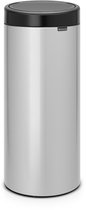 Bol.com Touch Bin Afvalemmer - 30 liter - Metallic Grey with Matt Black Steel lid aanbieding