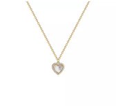 Akyol - ketting - collier - kettinkje - kettinkjes - ketting met hanger - hartjes ketting - gouden ketting - ketting met een steen - hart - hartjes - 1 ketting - goud - roze