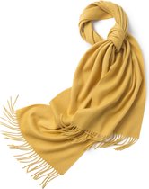 Hommard fijn geweven Lambswool scarf, Lamswol, Sjaal, heren, dames, unisex Yellow, Geel, Uni