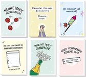 Love Jansje - Cartes drôles de nouvel an - Quelques cartes A6 - 12 pièces (6x2) - Enveloppe + Autocollant d'étanchéité