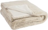 J-line Plaid Cutie - Fleece Deken - Polyester - 180x130 cm - Beige