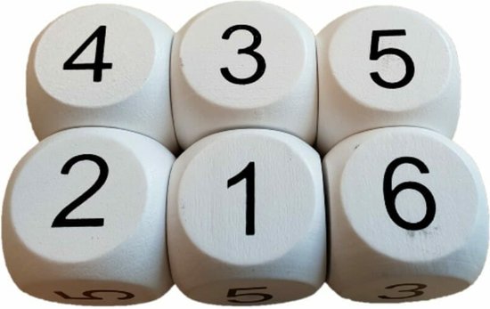 Afbeelding van het spel Dobbelstenen met grote cijfers – wit
