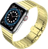 Schakelarmband watch bandje - Goud - 38/40/41mm - M/L - Series 1 2 3 4 5 6 7 SE - Geschikt voor Apple Watch