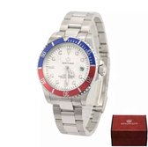 Reginald Horloges - Blue Red White - Horloge mannen - Luxe Design - Heren horloge - 40 mm - Roestvrij Staal - Waterdicht - Schokbestendig - Geschenkset