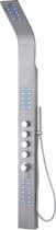 Douchepaneel - Met LED verlichting - 145x20 cm - Met massagesproeiers - Mat RVS