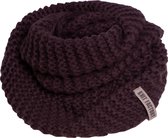 Knit Factory Alex Gebreide Colsjaal - Ronde Sjaal - Grof gebreid - Warme Wintersjaal - Nekwarmer - Wollen Sjaal - Paarse colsjaal - Dames sjaal - Heren sjaal - Unisex - Aubergine - One Size