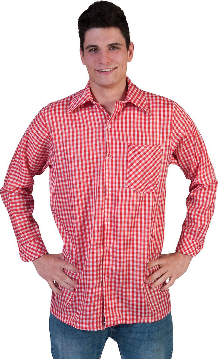 Tiroler blouse rood heren