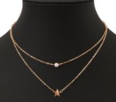 Musthaves-Ketting gelaagd verstelbaar-2 kettingen-roestvrij staal-goudkleurig-40-45 cm
