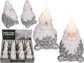 Kersttip - OOTB - Duo witte sneeuwman -  kerstman - 2 stuks  decoratie kaars - kaarsen - candle - kerstsfeer - kerst figuurkaars