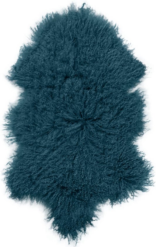 Tibetaans Lamsvacht Tapijt - Echtedecoratieve Vacht Ca. 50x90 Cm, Zwart Of Wit, Mongools Lamsvacht