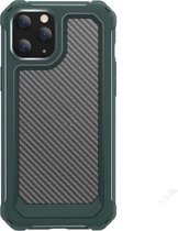 Backcover Shockproof Carbon Hoesje iPhone 11 Pro Max Legergroen - Telefoonhoesje - Smartphonehoesje - Zonder Screen Protector
