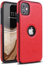 Backcase Lederen Hoesje iPhone 11 Rood - Telefoonhoesje - Smartphonehoesje - Zonder Screen Protector