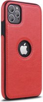 Backcase Lederen Hoesje iPhone 11 Pro Rood - Telefoonhoesje - Smartphonehoesje - Zonder Screen Protector