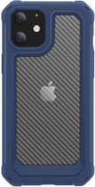 Backcover Shockproof Carbon Hoesje iPhone 12 Blauw - Telefoonhoesje - Smartphonehoesje - Zonder Screen Protector
