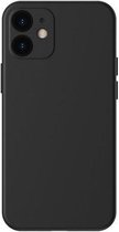 Siliconen Backcover Hoesje iPhone 12 Zwart - Telefoonhoesje - Smartphonehoesje - Zonder Screen Protector