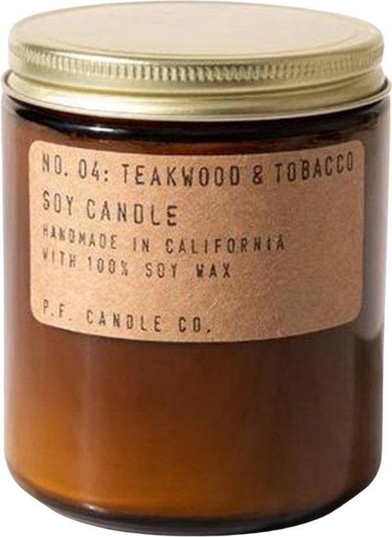P.F. Candle Co. Dames, Heren No. 04 Teakwood & Tobacco Geurkaars maat ONE SIZE