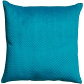 Oneiro’s Luxe sierkussen PILLOW Petrol - 45 x 45 cm - polyester - wonen - interieur – woonaccessoires - kussens