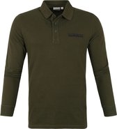 Napapijri - Erber Long Sleeve Polo Olijfgroen - 3XL - Regular-fit