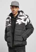 Urban Classics Gewatteerd jack -2XL- Statement Brushcamo Yoke Zwart/Grijs