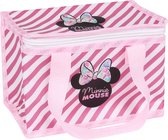 Roze gestreepte thermische lunchbox met handvatten Minnie Mouse Disney