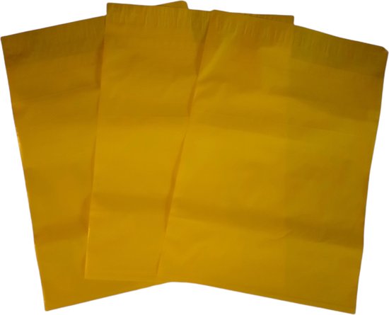 100 stuks - Geel webshop kleding verzendzakken - 25 x 31 cm poly mailers  groot,... | bol.com