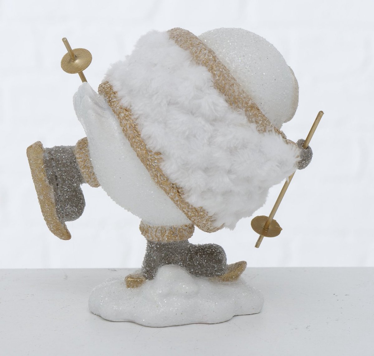 kerst winter uil op de ski set van 2 stuks wintersport