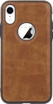 Backcase Lederen Hoesje iPhone XR Bruin - Telefoonhoesje - Smartphonehoesje - Zonder Screen Protector
