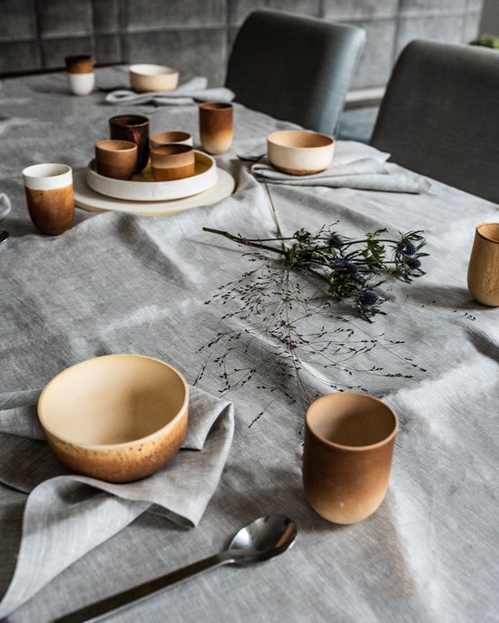 VANLINNEN - Nappe Lin Lin - 100% lin naturel - 150cm x 240cm - Nappe en lin naturel