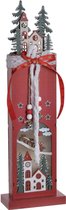 Kerstversiering DKD Home Decor Rood LED Huis