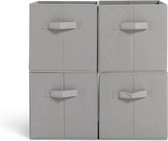 Opbergbox Set of 4 Squares Plus Boxes grijs