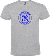 Grijs T-Shirt met “ New York Yankees “ logo Blauw Size XL
