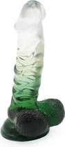 Kiotos Cox Color - Gekleurde Dildo 02 - 18,5 x 4 cm - Transparant/Groen