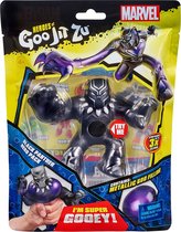 Heroes of Goo Jit Zu Marvel Black Panther Super Stretch + Marvel Sticker | DC Comics Superhelden Speelgoed Speelpop | Actiefiguur voor kinderen jongens meisjes | Venom Spiderman Hu