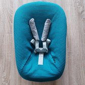 Diva en boefjes - Newborn hoes - Baby - kinderstoel - Stokke Tripp Trapp - Wafelstof Petrol - blauw