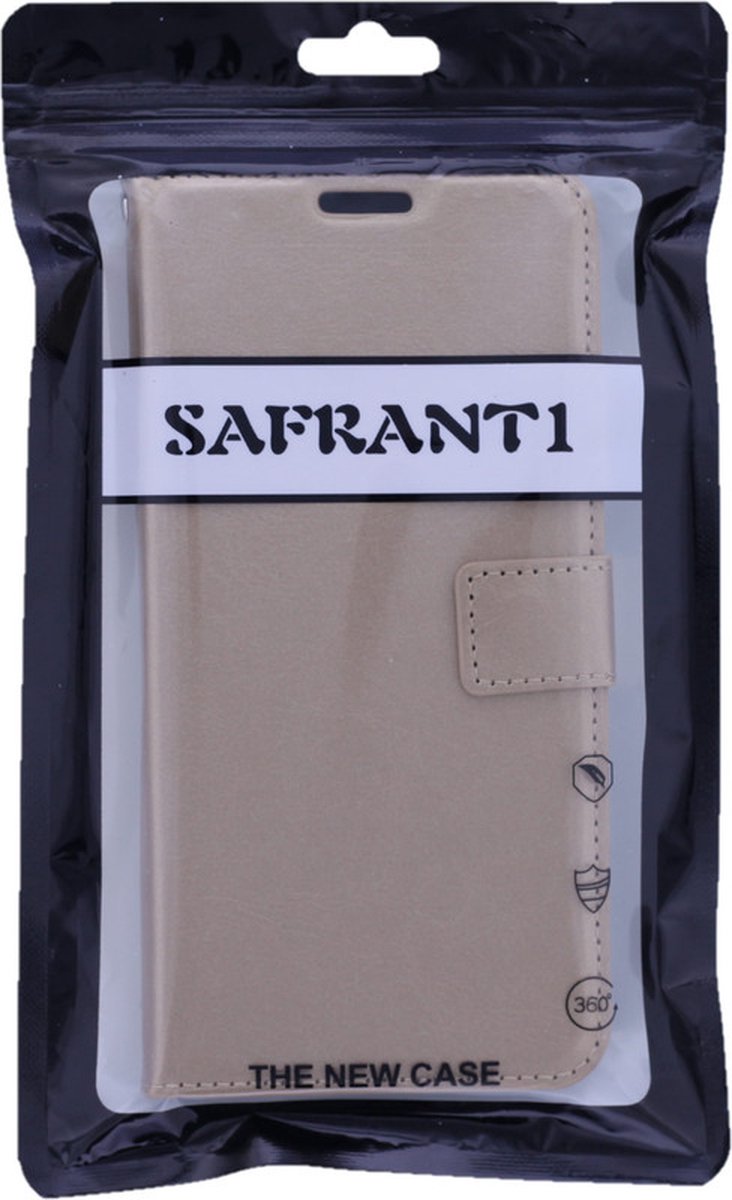 iPhone 11 Telefoonhoesje - Bookcase - Ruimte voor 3 pasjes - Kunstleer - SAFRANT1 - Goud