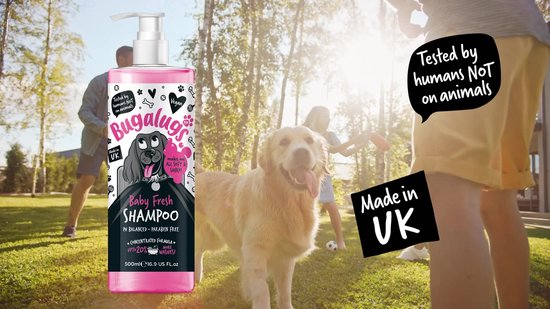 Bugalugs - Shampoo voor stinkende honden met geurneutralisator - Alle vachttypes - Fles met pompje - Vegan - 500 ml