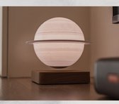 Zwevende Saturnus lamp - Wooden look - Licht eiken hout