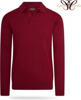 Cappuccino - Polo - Lange Mouw - Knitted - Bordeaux Rood - S