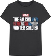 Marvel The Falcon And The Winter Soldier - Text Logo Heren T-shirt - L - Zwart