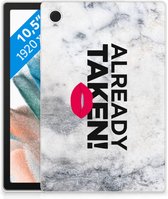Backcase Samsung Galaxy Tab A8 2021 Hippe Hoes Already Taken White met transparant zijkanten