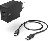 Hama Oplaadset USB-C USB-A PD/Qualcomm® 30 W USB-C-kabel 1 M Zwart