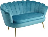 Shell Sofa gemaakt van fluweel blauw