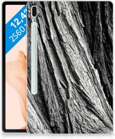 Cover Geschikt voor Samsung Galaxy Tab S7FE Silicone Case Boomschors met transparant zijkanten