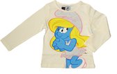 De Smurfen Meisjes Longsleeve - Wit - T-shirt met lange mouwen Smurfin - Maat 128