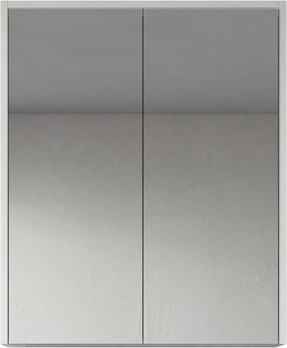Spiegelkast Cuba 60 cm hoogglans wit met twee deuren