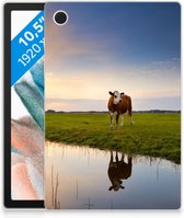 Tablet Backcover Geschikt voor Samsung Galaxy Tab A8 2021 Cover met Foto Super als Cadeau voor Oma Koe met doorzichte zijkanten