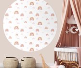 Behangcirkel 80cm Line art rose light - Wallz