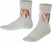 Horse Sokken voor meisjes en jongens dun zacht met paardenmotief ondoorzichtig halfhoog comfortabel grondstofbesparend Duurzaam Katoen Grijs Kinderen sokken - Maat 27-30